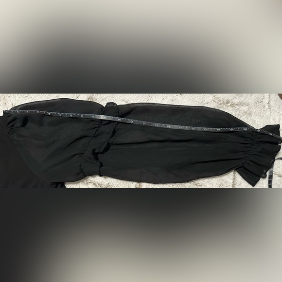 Maurices Plus Size Black Sheer Ruffle Sleeve V Neck Top Blouse XL - Picture 9 of 11